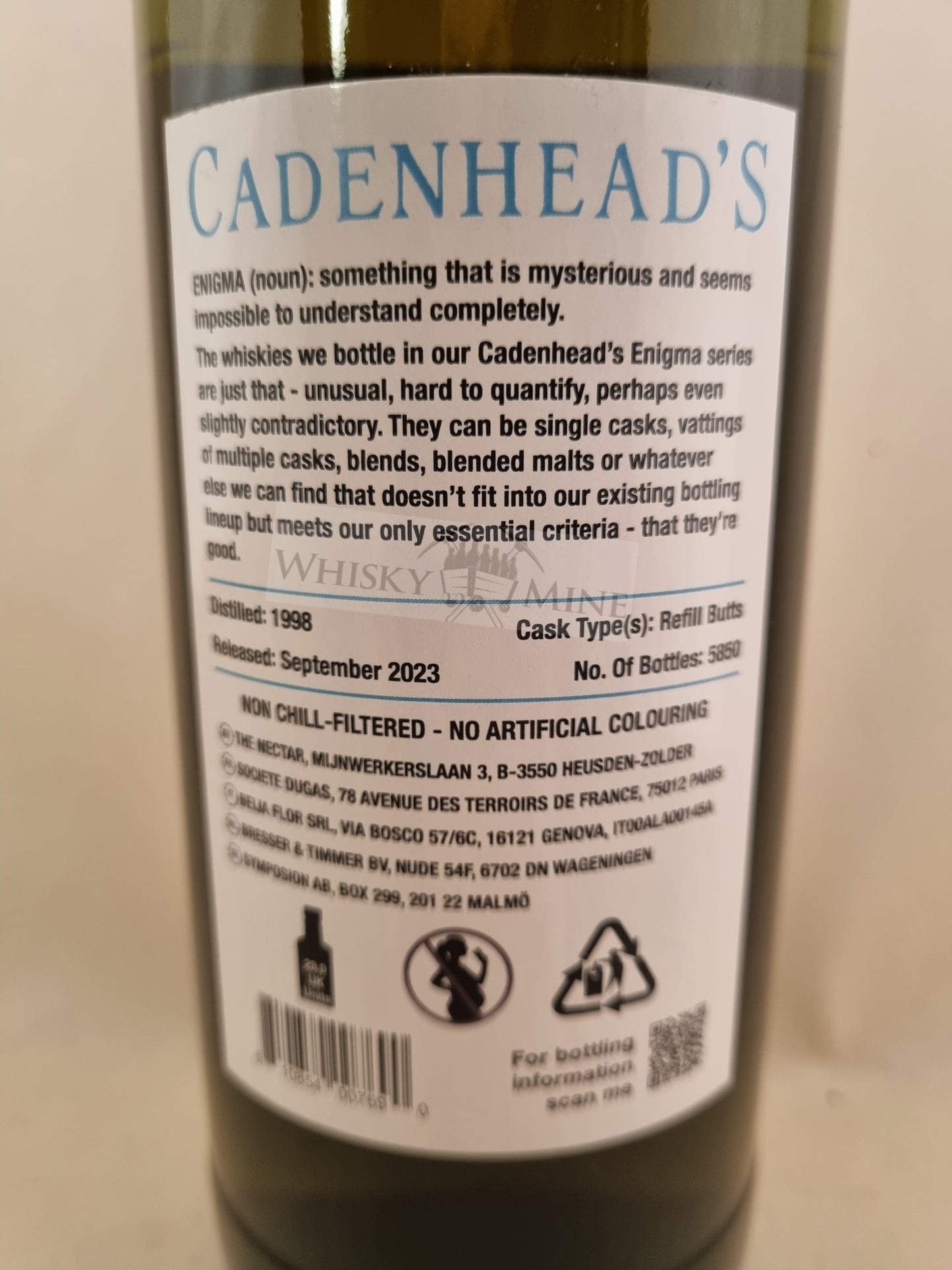 Blended Scotch Whisky 25-year-old Cadenheads 48.2% 70cl