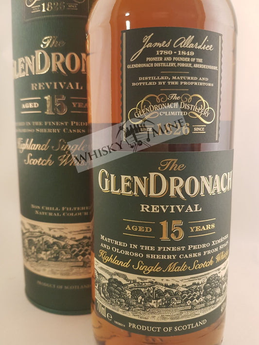 Fles Glendronach 15yo Revival Single Malt Whisky – 46% vol, 70 cl.