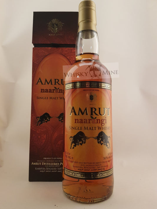 Fles Amrut Naarangi Indian Single Malt Whisky – 50% vol, 70 cl.