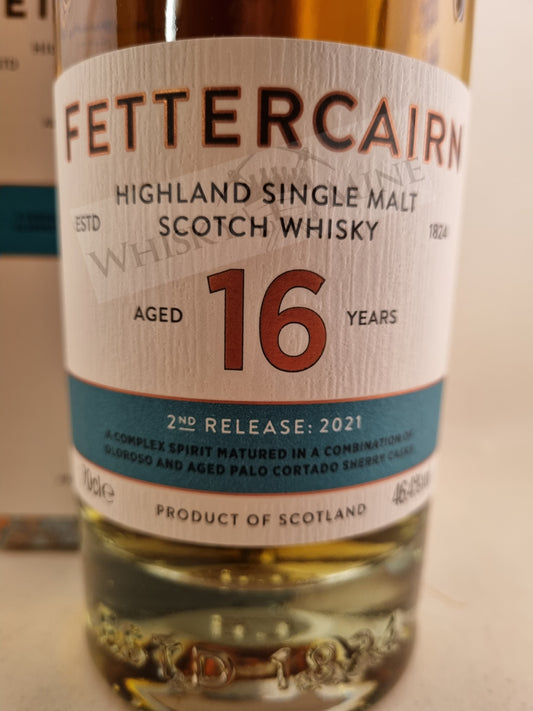 Fles Fettercairn 16 Year Old Highland Single Malt Scotch Whisky – 46,4% vol, 70 cl.