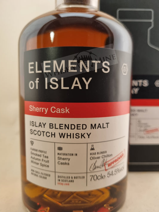 Fles Elements of Islay Sherry Cask Blended Malt Whisky – 54,5% vol, 70 cl.
