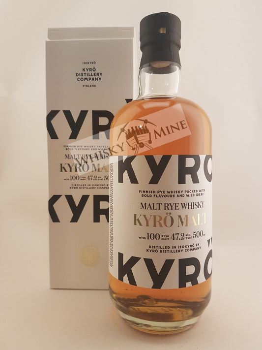 Fles Kyrö 100% Rye Finnish Rye Whisky – 47.2% vol, 50 cl.