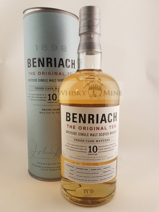 Fles Benriach 10 Year Old Speyside Single Malt Whisky – 43% vol, 70 cl.
